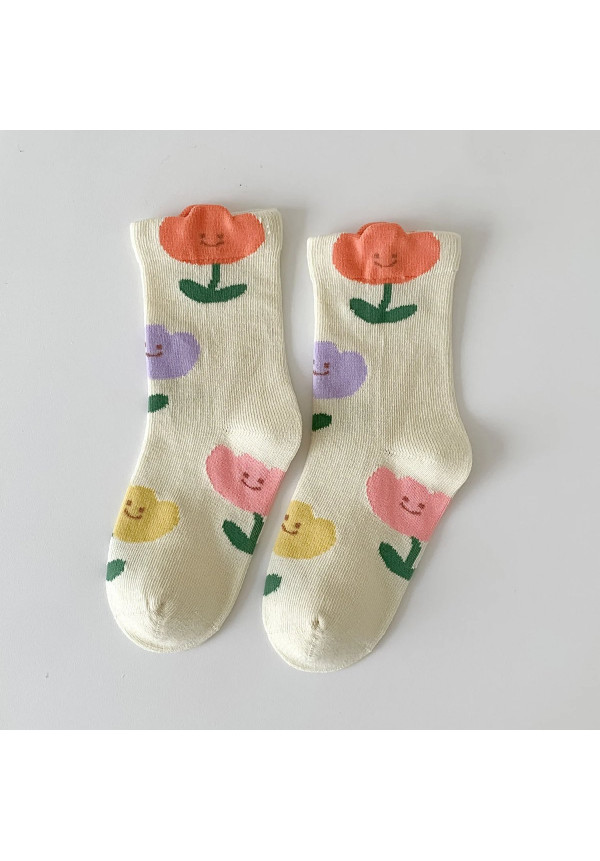 Calcetines infantiles flores