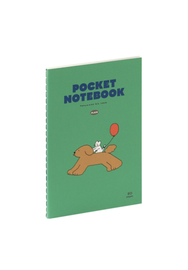 Libreta Pocket Perro y gato globo verde A5