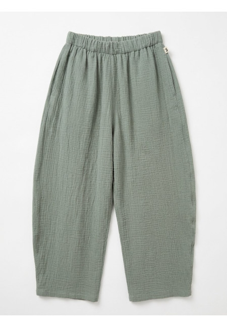 Pantalón barrel verde muselina Pantalón barrel verde muselina