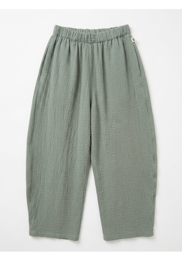 Pantalón barrel verde muselina