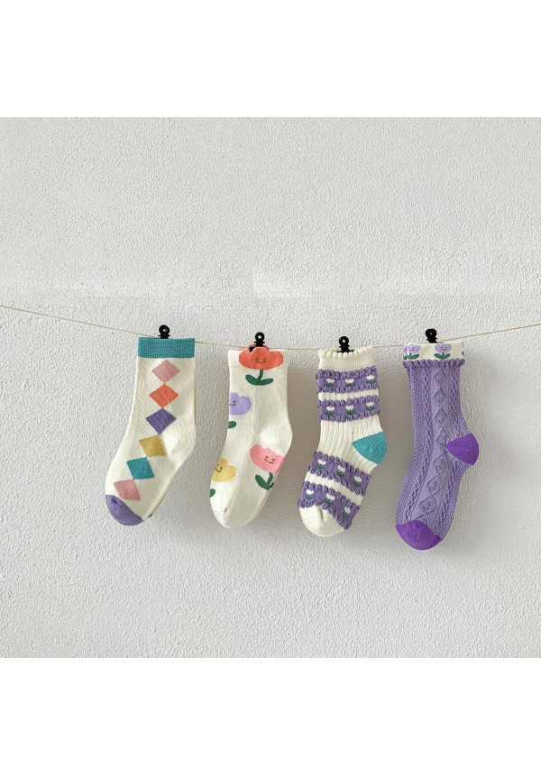 Calcetines infantiles flores