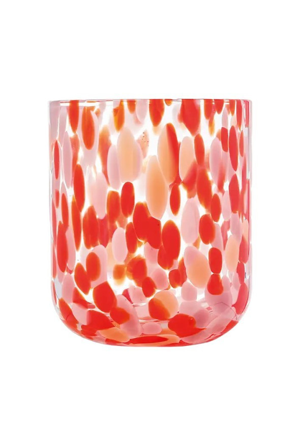 Vaso moteado rojo