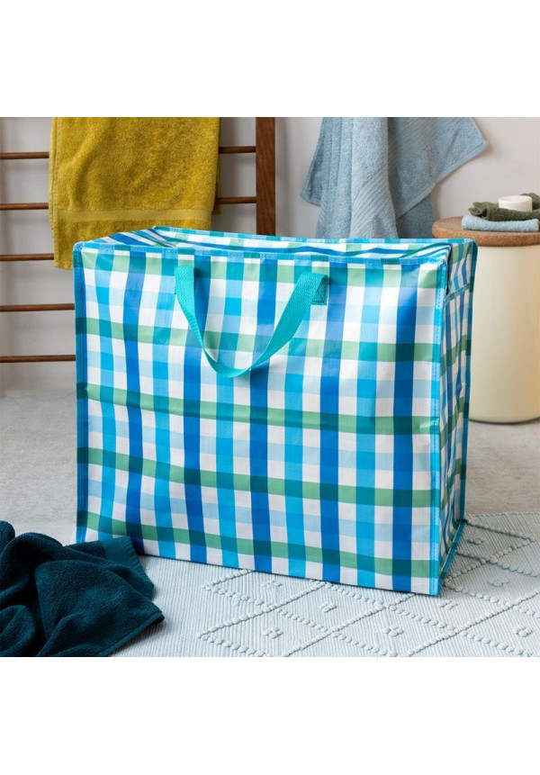 bolsa almacenaje jumbo vichy azul