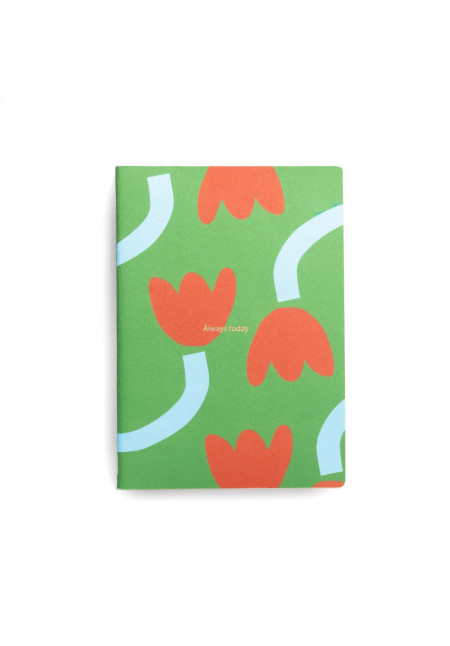 cuaderno A5 tulipán verde