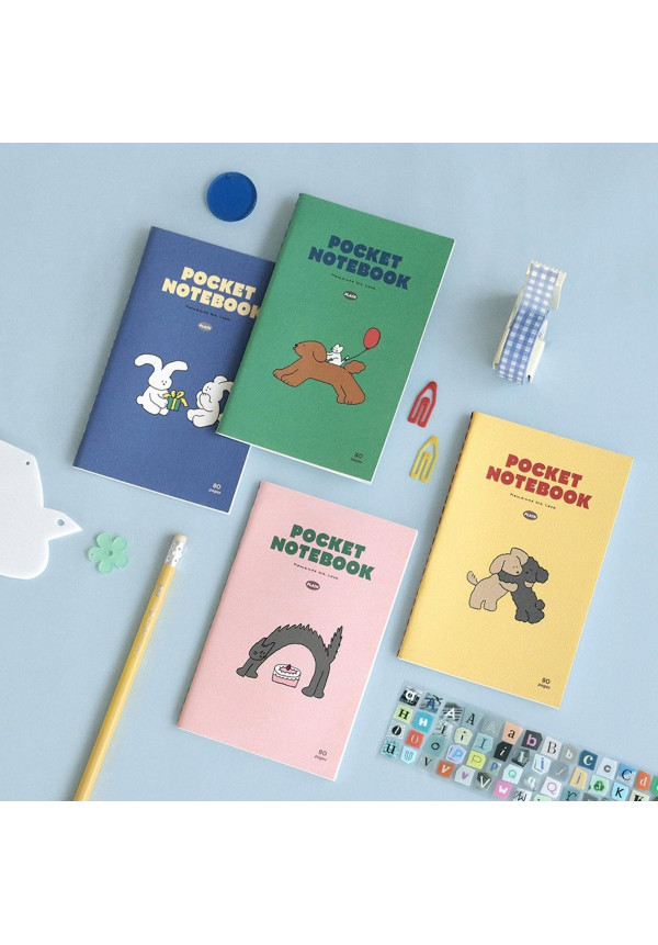 Libreta Pocket Conejos Azul A5