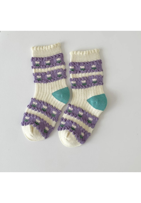 Calcetines infantiles flores