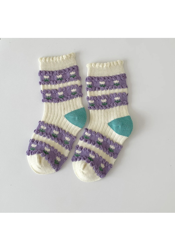 Calcetines infantiles flores
