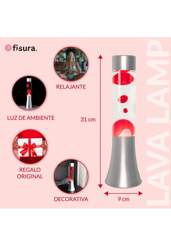 Lámpara de lava roja