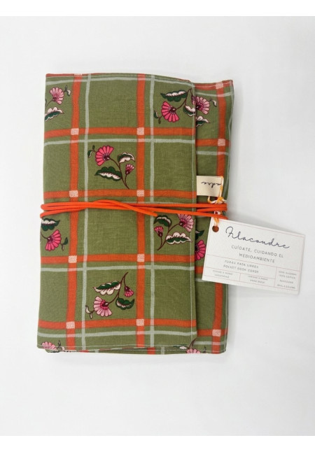 Porta libro Filacoudre verde con líneas naranja