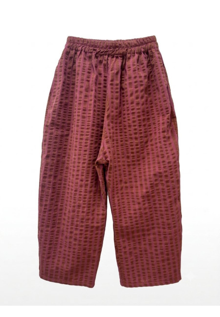 Pantalón Barrel marrón granate rayas Pantalón Barrel marrón granate rayas