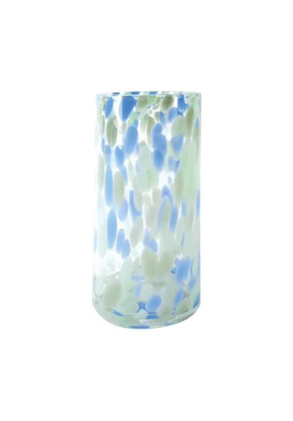 Jarrón moteado azul
