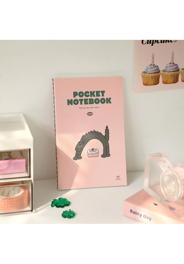 Libreta Pocket Gato Pastel Rosa A5