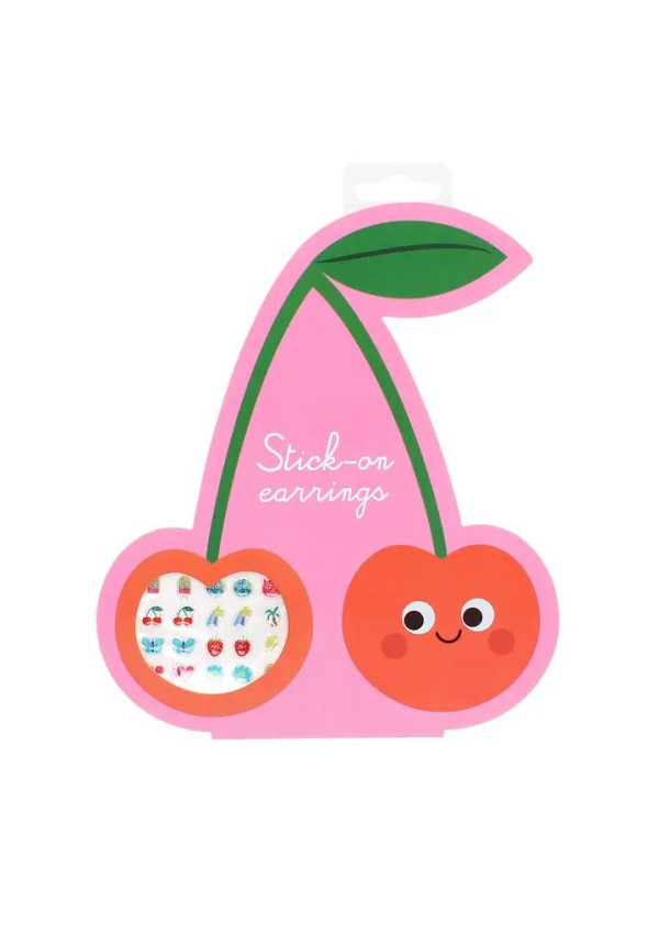Pendientes adhesivos (40 pares) - Cereza