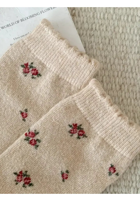 Calcetines Cherry Cozy crema