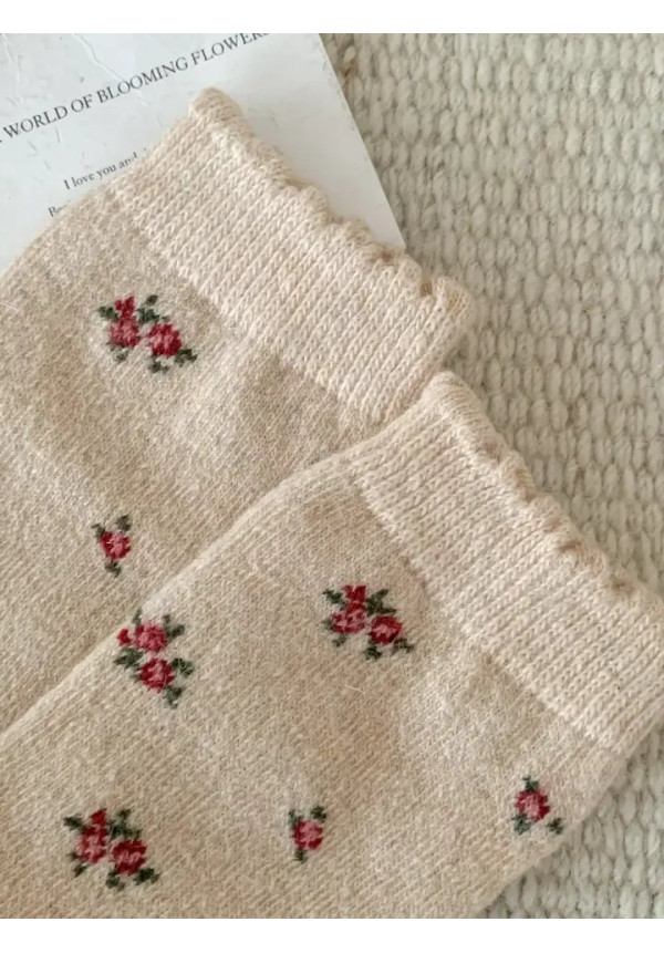 Calcetines Cherry Cozy crema