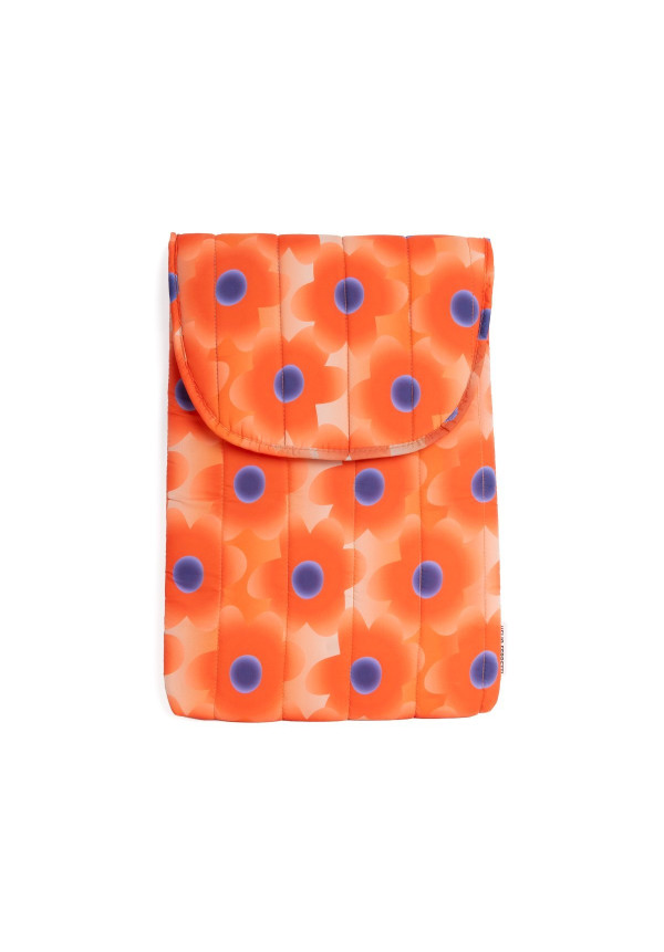 Funda para portátil puffy flores naranjas