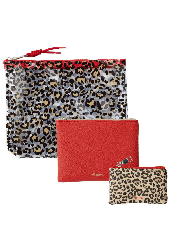 Neceser triple leopardo