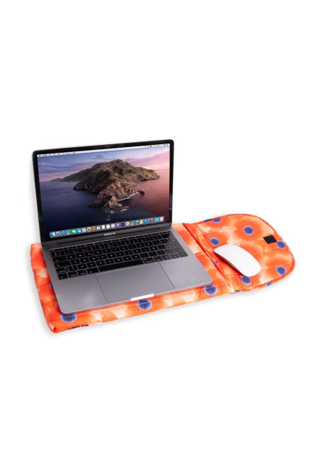Funda para portátil puffy flores naranjas