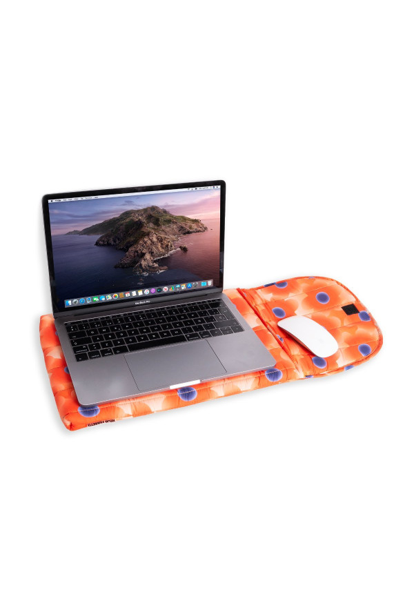Funda para portátil puffy flores naranjas