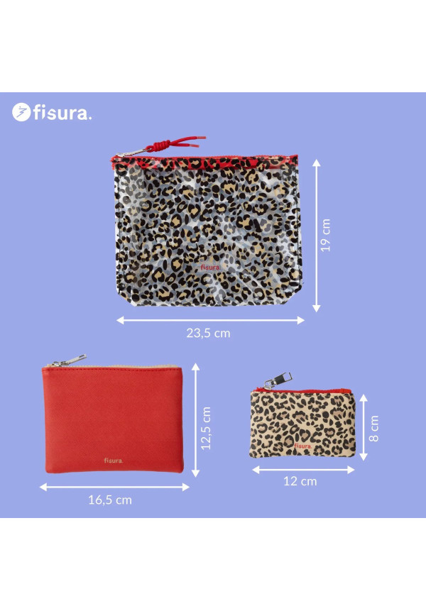 Neceser triple leopardo