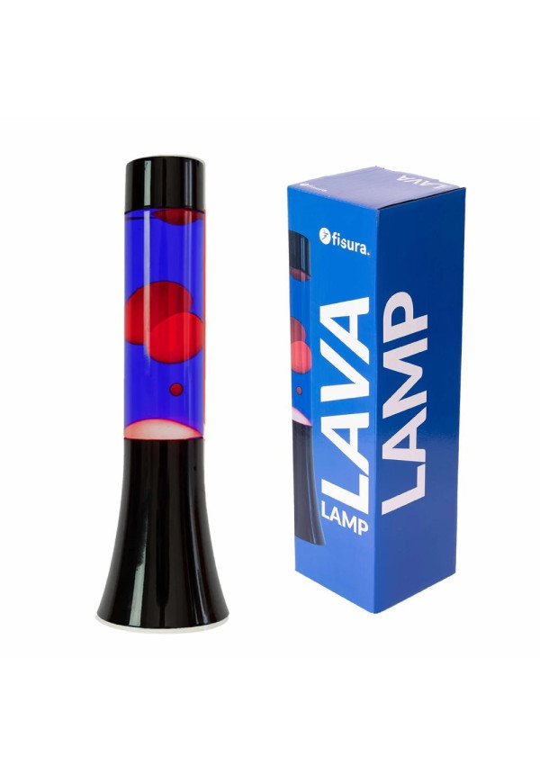 Lámpara de lava roja y azul