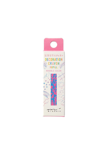 Crayon decorativo rosa y azul claro