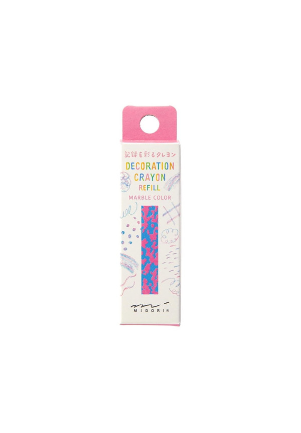 Crayon decorativo rosa y azul claro