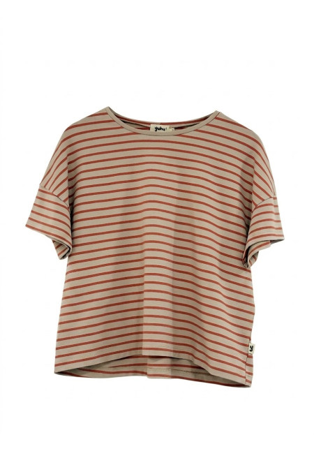 Camiseta de rallas roja