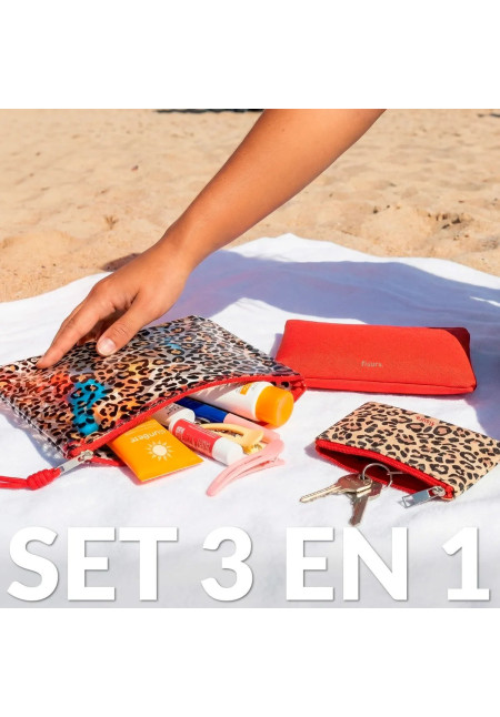 Neceser triple leopardo