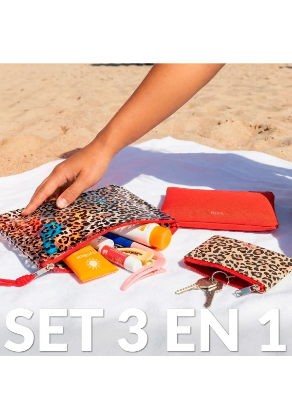 Neceser triple leopardo